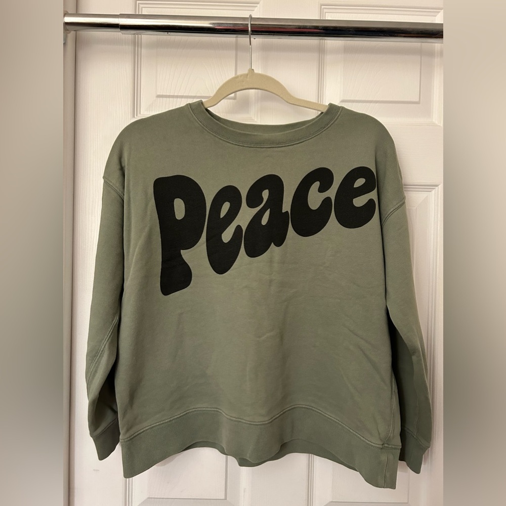 J. Crew Women's Sweatshirt Size Xs Peace Crew Neck